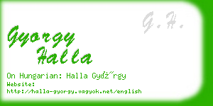 gyorgy halla business card